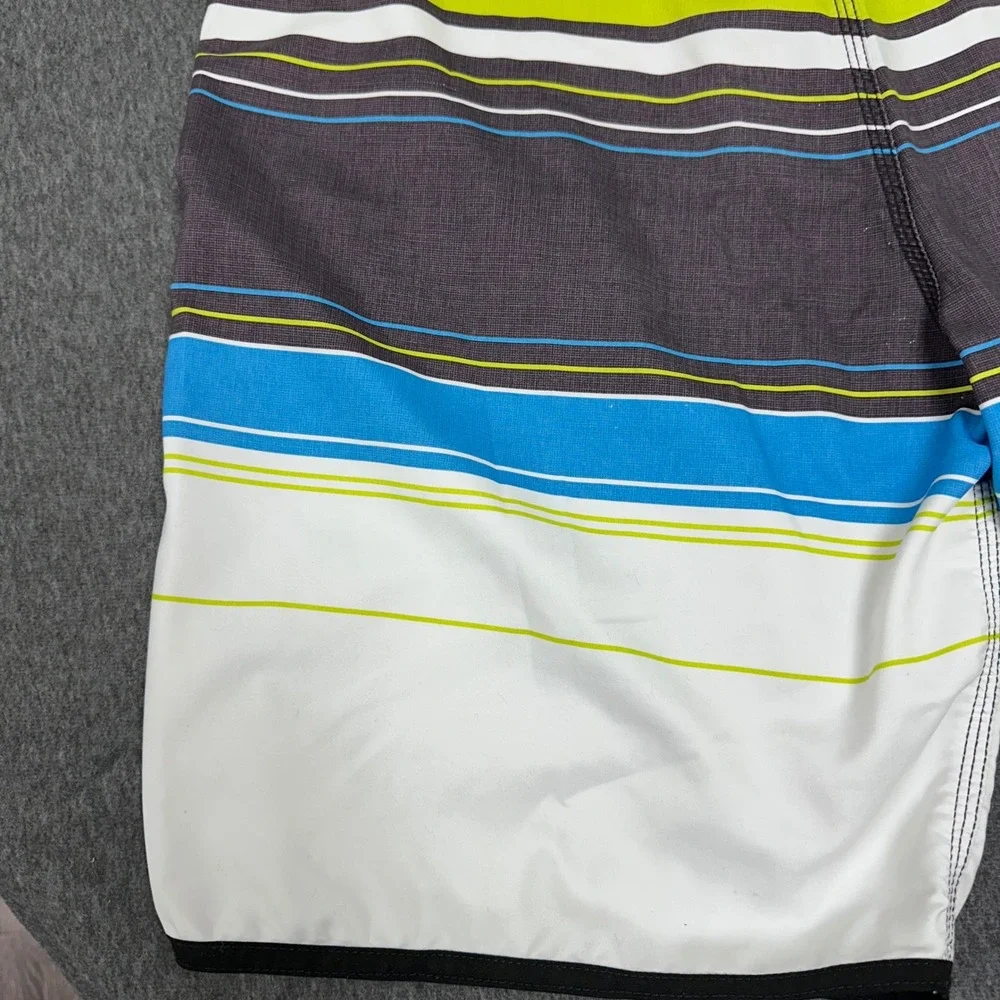 Rip Curl Swim Trunks Striped Board Shorts‎ Drawstring Pocket Surf Size 32
